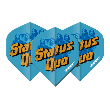 Status Quo - Blue 100 micron Standard Dart Flights by Winmau - view 2