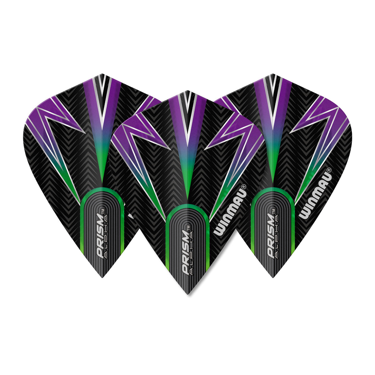 Prism Alpha Black, Green & Purple Kite Flight by Winmau - view 2