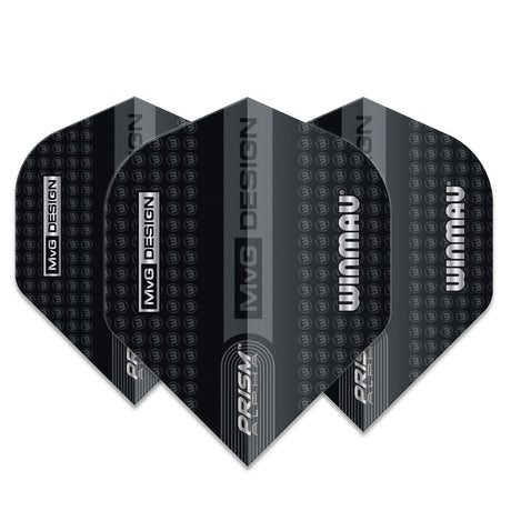 Prism Alpha MVG Winmau Logo Black and Grey Standard Dart Flights by Winmau - view 2