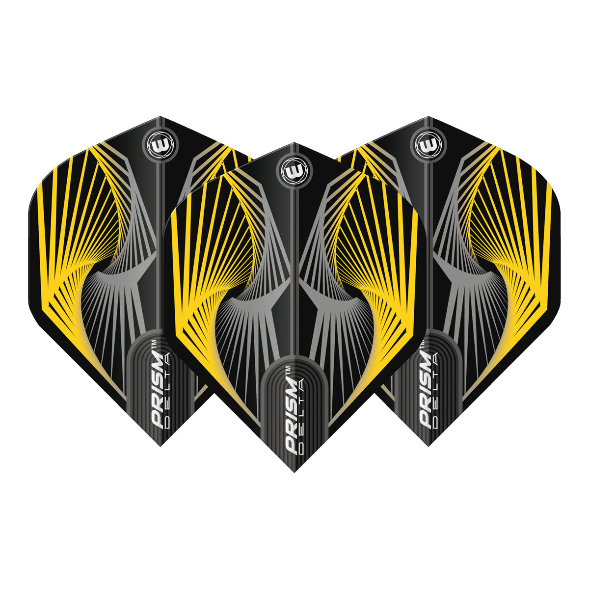 Prism Delta Spiral Yellow and Grey Standard Dart Flights by Winmau - view 2