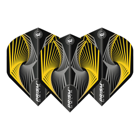 Prism Delta Spiral Yellow and Grey Standard Dart Flights by Winmau - view 2