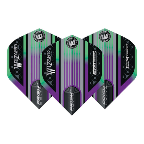 Prism Delta Wizard Rainbow and Silver Standard Dart Flights by Winmau - view 2
