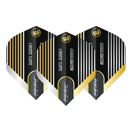 Prism Delta Daryl Gurney Black and Gold Standard Dart Flights by Winmau - view 2