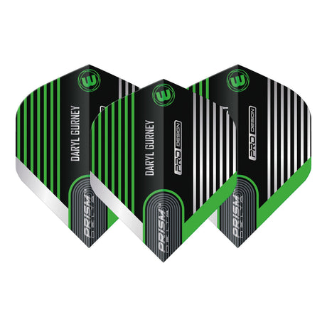Prism Delta Daryl Gurney Black and Green Standard Dart Flights by Winmau - view 2
