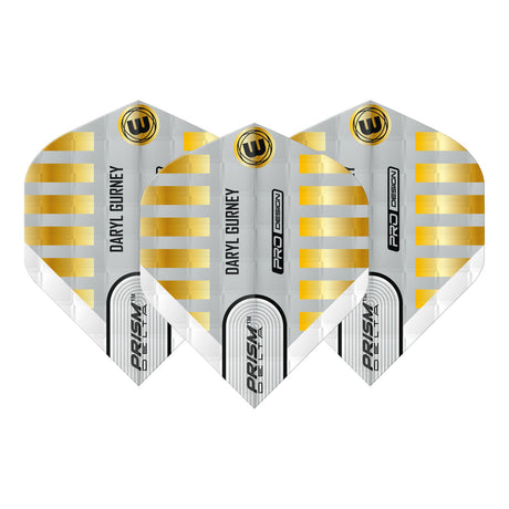 Prism Delta Daryl Gurney White and Gold Embossed Standard Dart Flights by Winmau - view 2