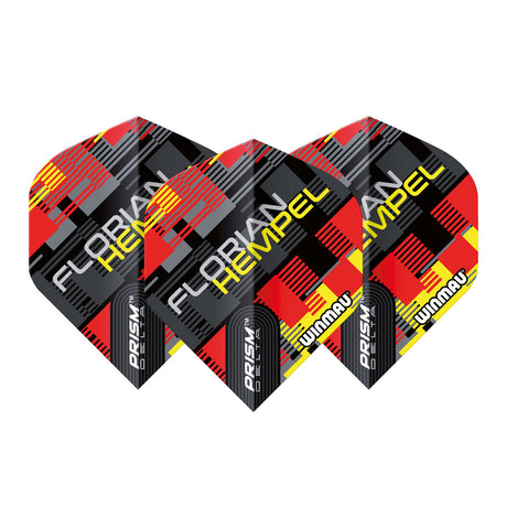 Prism Delta Florian Hempel Black & Red Standard Dart Flights by Winmau - view 2