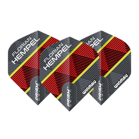 Prism Delta Florian Hempel Grey & Red Standard Dart Flights by Winmau - view 2
