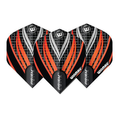Prism Delta Black, White & Orange No2 Dart Flights by Winmau - view 2