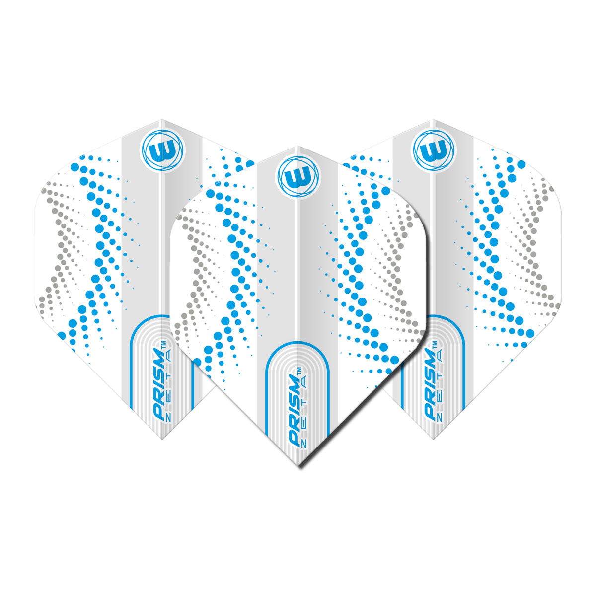 Prism Zeta Circles White and Blue Standard Dart Flights by Winmau - view 2