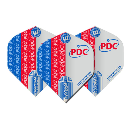 Prism Zeta PDC Red, Blue and White Standard Dart Flights by Winmau - view 2