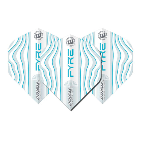 Prism Alpha Fyre White, Aqua and Blue Standard Dart Flights by Winmau - view 2
