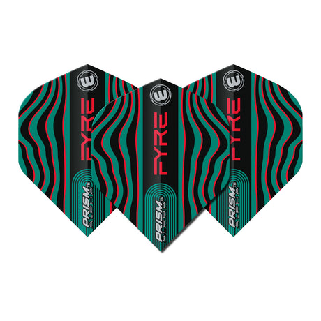 Prism Alpha Fyre Black, Turquoise and Red Standard Dart Flights by Winmau - view 2