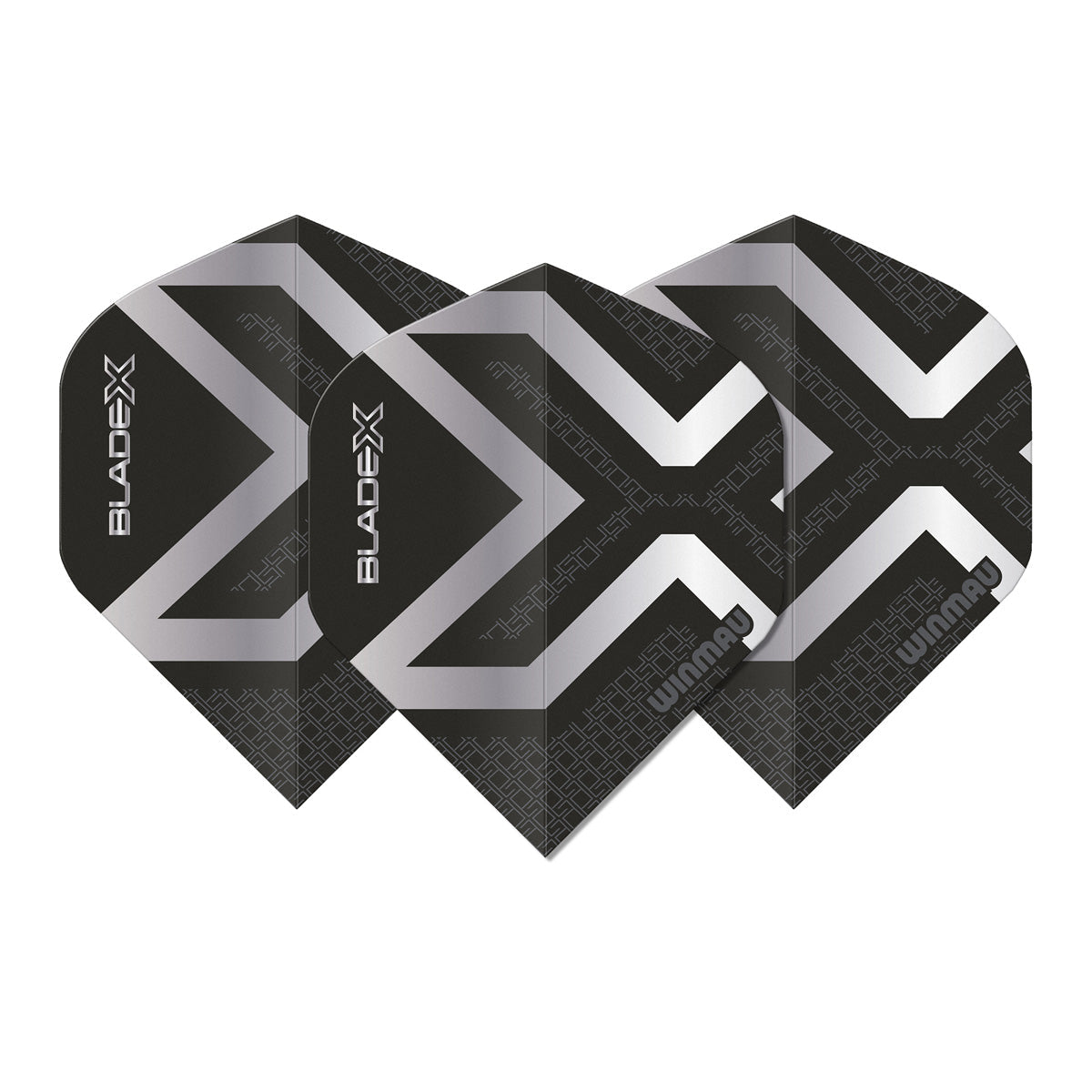 Winmau Blade X Prism Delta Metallic Black & Silver Dart Flights - view 2