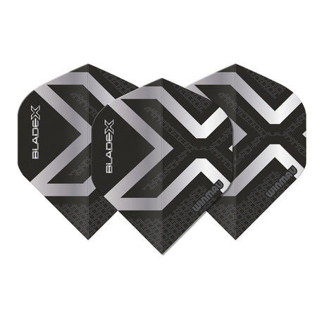 Winmau Blade X Prism Delta Metallic Black & Silver Dart Flights - view 2