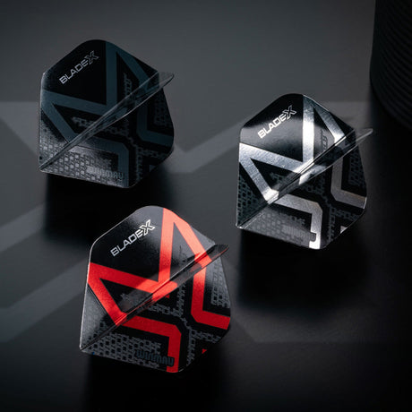 Winmau Blade X Prism Delta Metallic Black & Silver Dart Flights - view 6