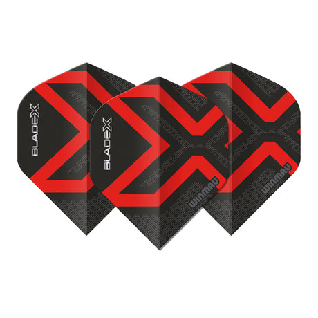 Winmau Blade X Prism Delta Metallic Black & Red Dart Flights - view 2