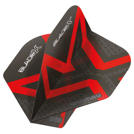 Winmau Blade X Prism Delta Metallic Black & Red Dart Flights - view 3