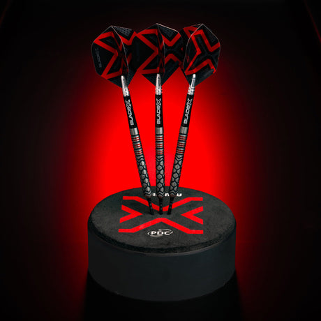 Winmau Blade X Prism Delta Metallic Black & Red Dart Flights - view 4