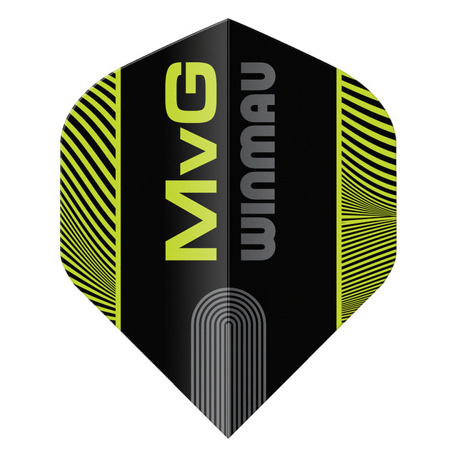 Winmau Prism Delta MvG Black with Green No2 Dart Flights