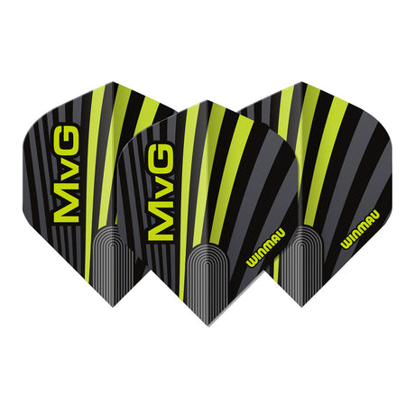 Winmau MvG Black Grey & Green No2 Dart Flights - view 2