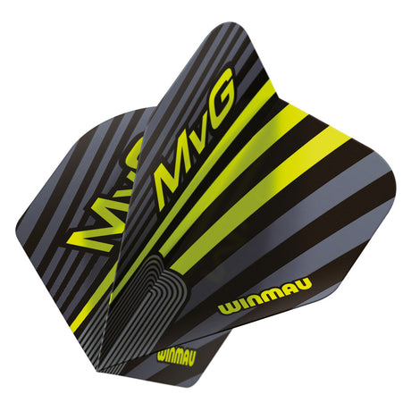 Winmau MvG Black Grey & Green No2 Dart Flights - view 3