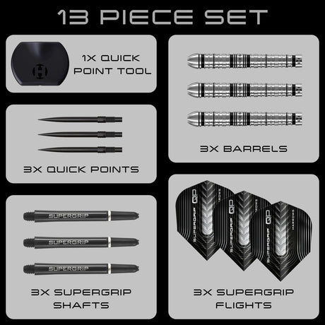 Harrows Supergrip Tapered 90% Tungsten QP Steel Tip Darts - view 6