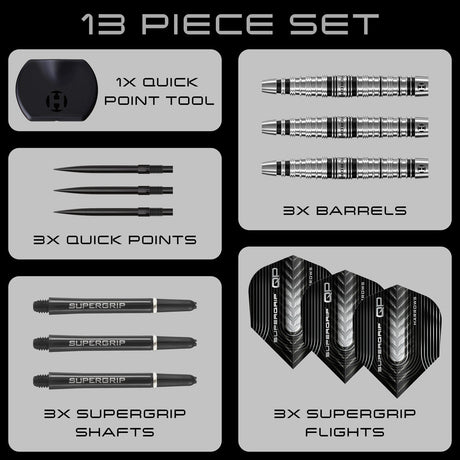 Harrows Supergrip Torpedo 90% Tungsten QP Steel Tip Darts - view 6
