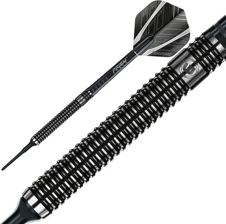 Winmau Blackout 90% Tungsten Soft Tip Darts - Straight Barrel - view 4