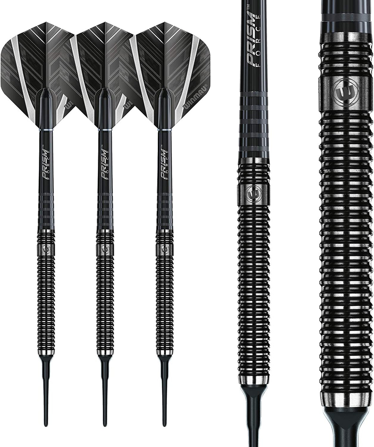 Winmau Blackout 90% Tungsten Soft Tip Darts - Straight Barrel - view 5