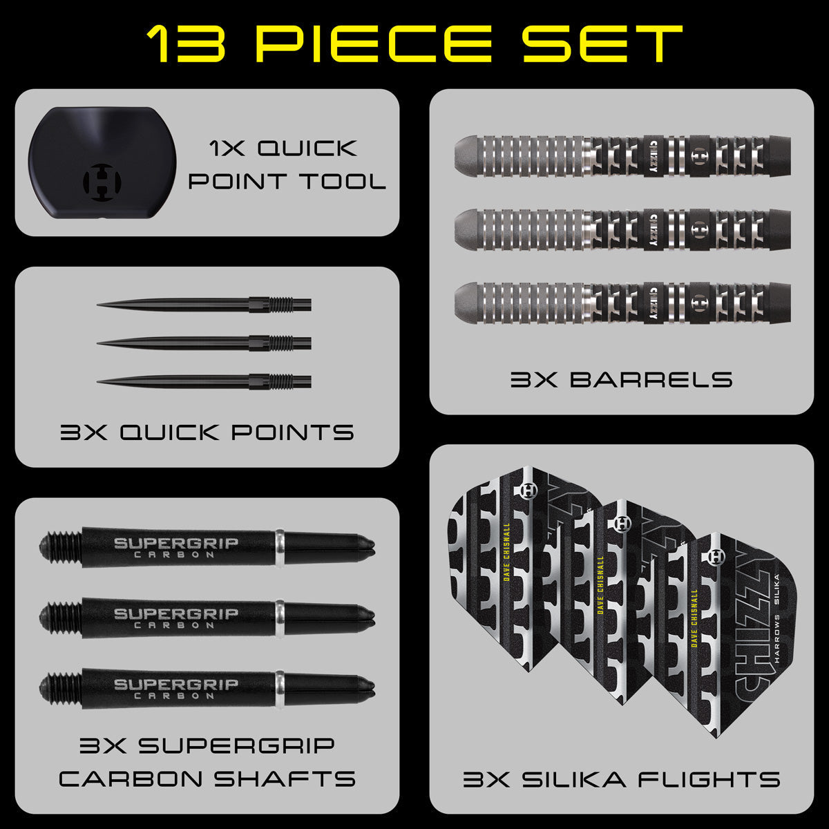 Harrows Dave Chisnall Chizzy Series 4 90% Tungsten QP Steel Tip Darts - view 7