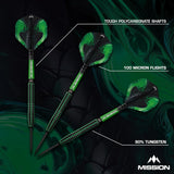 Mission Venom Darts - Steel Tip - 90% Tungsten - Black & Green Electro - view 4
