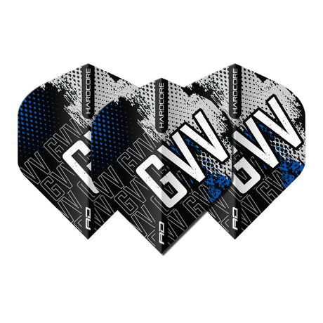 Gian van Veen Blue Hardcore Premium No2 Dart Flights by Red Dragon - view 2