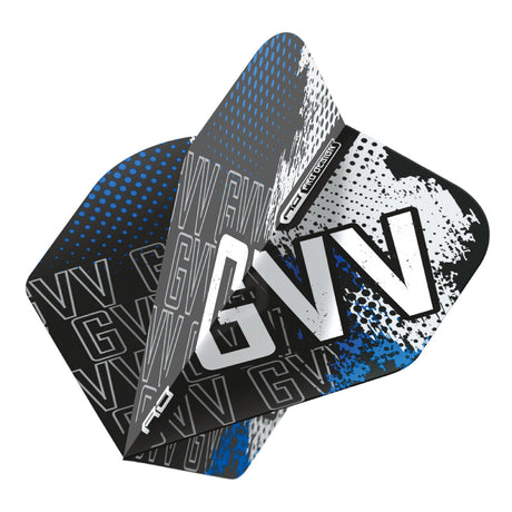 Gian van Veen Blue Hardcore Premium No2 Dart Flights by Red Dragon - view 3