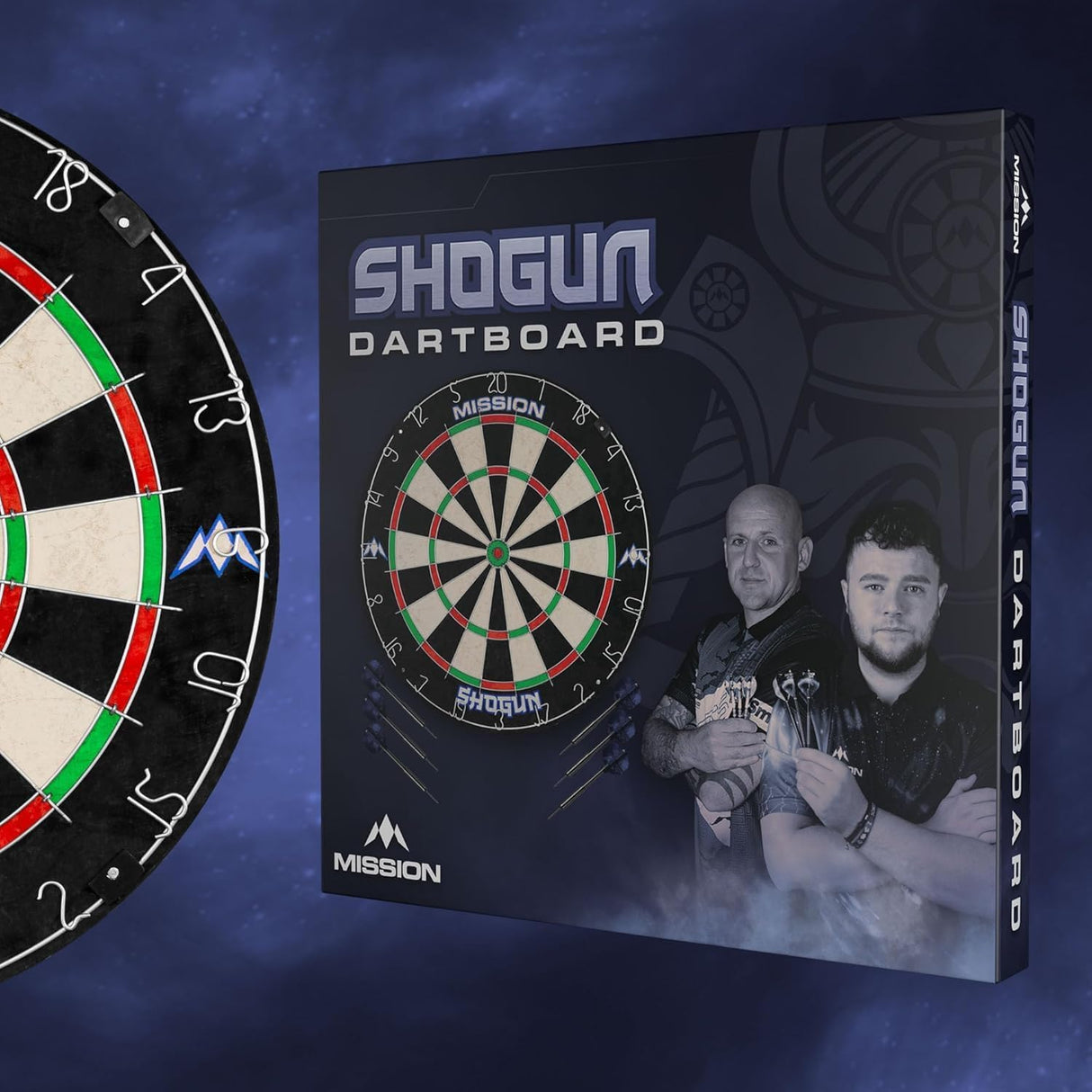 Mission Shogun Dartboard Set - Round Wire Dartboard with 2 sets of darts - view 2
