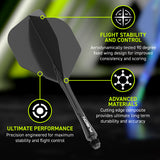 Fusion Integrated Flight & Shaft Black No6 by Winmau