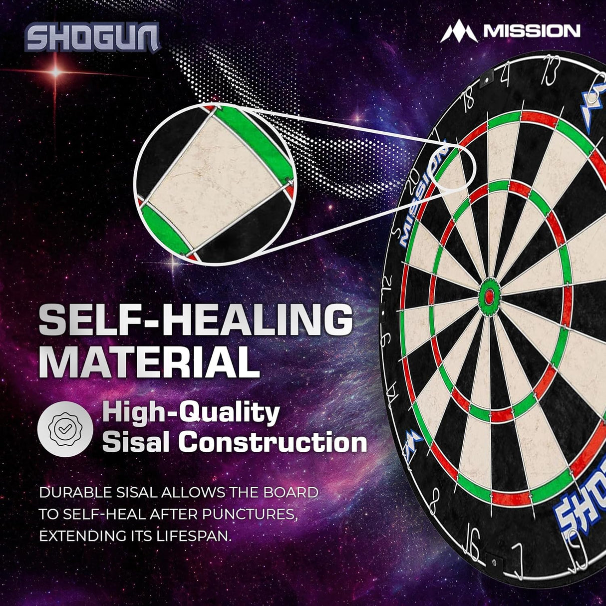 Mission Shogun Dartboard Set - Round Wire Dartboard with 2 sets of darts - view 8
