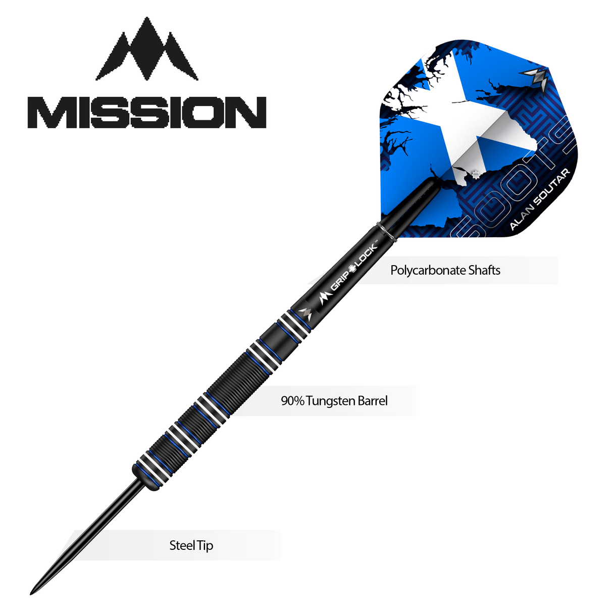 Mission Alan Soutar Darts - Steel Tip - 90% - Soots - Black Titanium - view 7