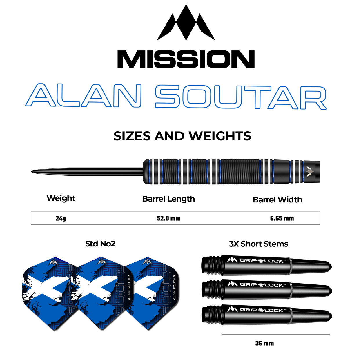 Mission Alan Soutar Darts - Steel Tip - 90% - Soots - Black Titanium - view 8