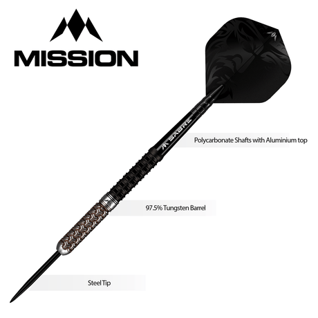 Mission Archon Darts - Steel Tip - 97.5% - Black & Bronze PVD - The Darts Shop