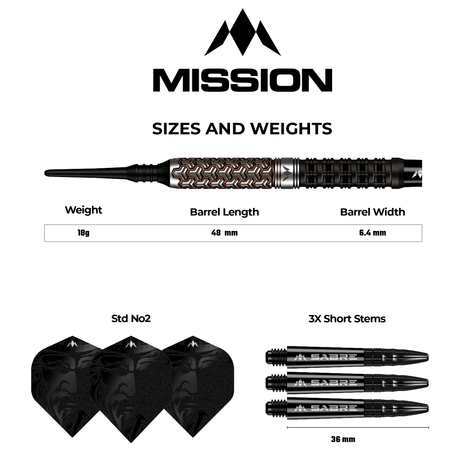 Mission Archon Darts - Soft Tip - 97.5% - Black & Bronze PVD - view 9