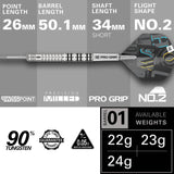 Chris Dobey G1 90% Tungsten Steel Tip Darts by Target - The Darts Shop