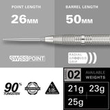 Crux 02 90% Tungsten Swiss Point Steel Tip Darts by Target - The Darts Shop
