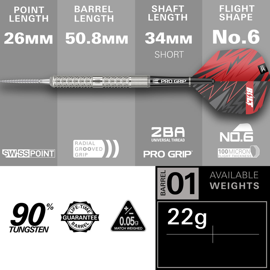 Sebastian Bialecki 90% Tungsten SP Steel Tip Darts by Target - The Darts Shop