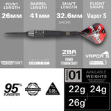 Phil Taylor Raw Power G11 95% Tungsten SP Steel Tip Darts by Target - The Darts Shop