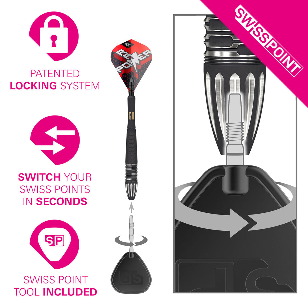 Phil Taylor Raw Power G11 95% Tungsten SP Steel Tip Darts by Target - The Darts Shop