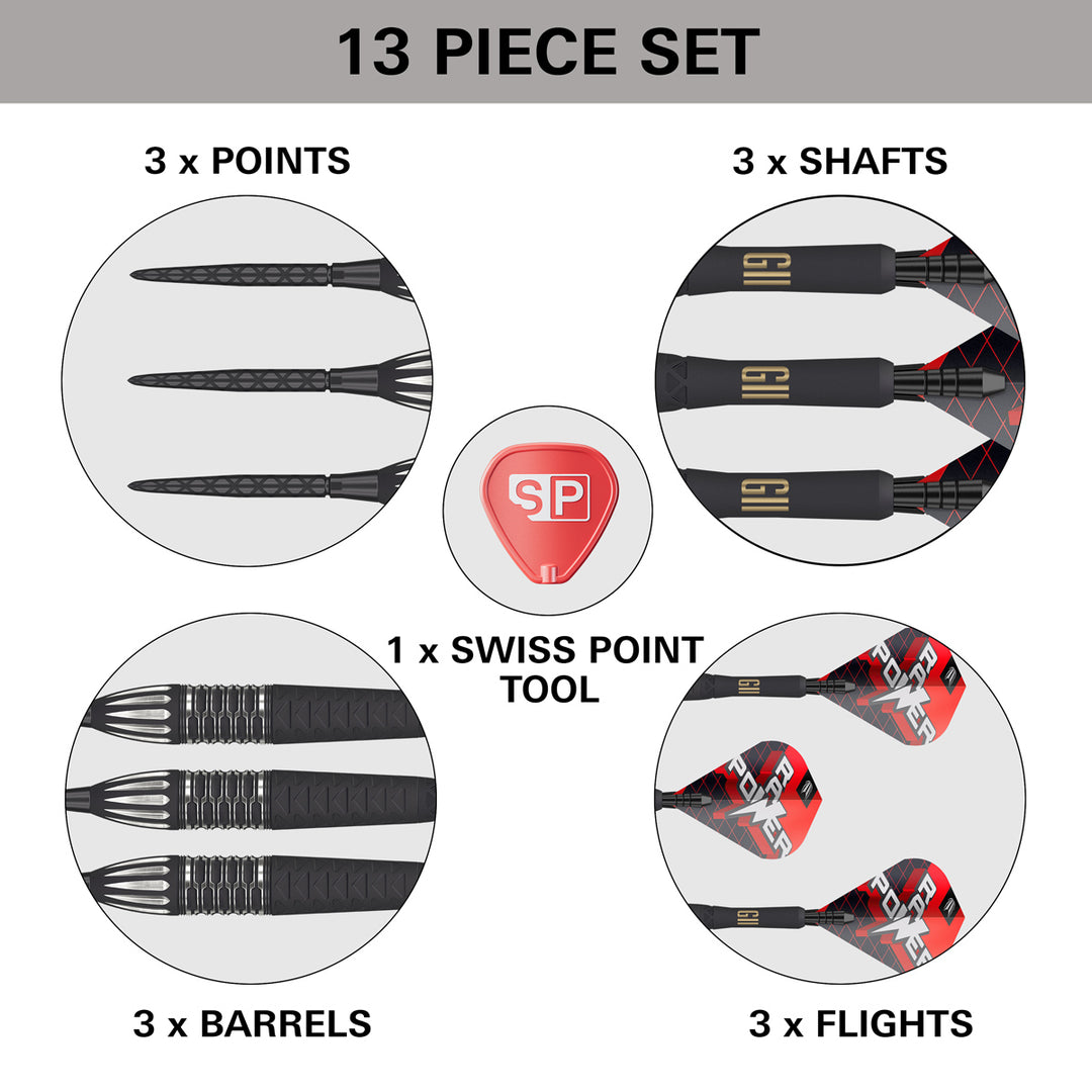 Phil Taylor Raw Power G11 95% Tungsten SP Steel Tip Darts by Target - The Darts Shop