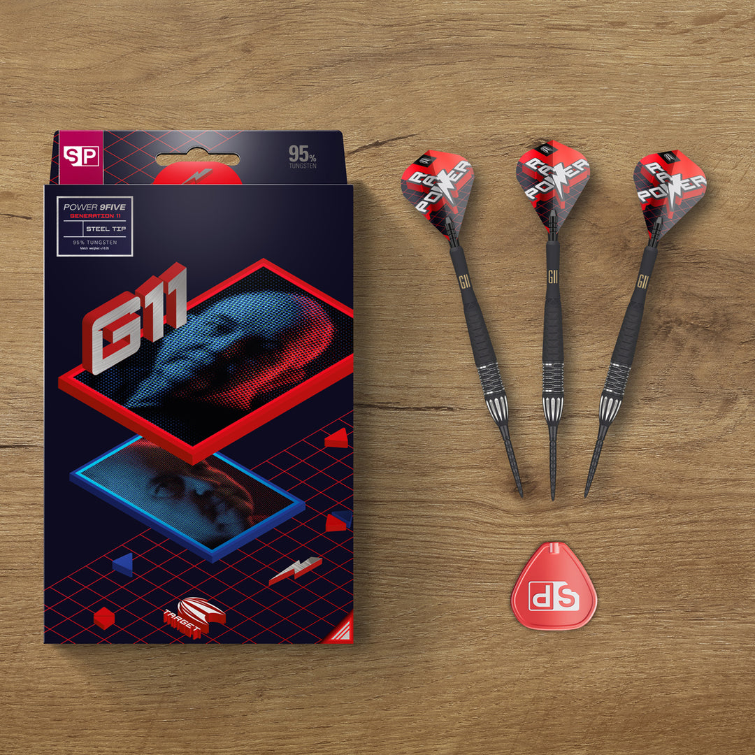 Phil Taylor Raw Power G11 95% Tungsten SP Steel Tip Darts by Target - The Darts Shop