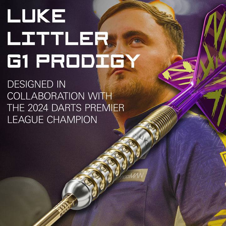 Luke Littler G1 Prodigy 90% Tungsten SP Steel Tip Darts by Target - The Darts Shop