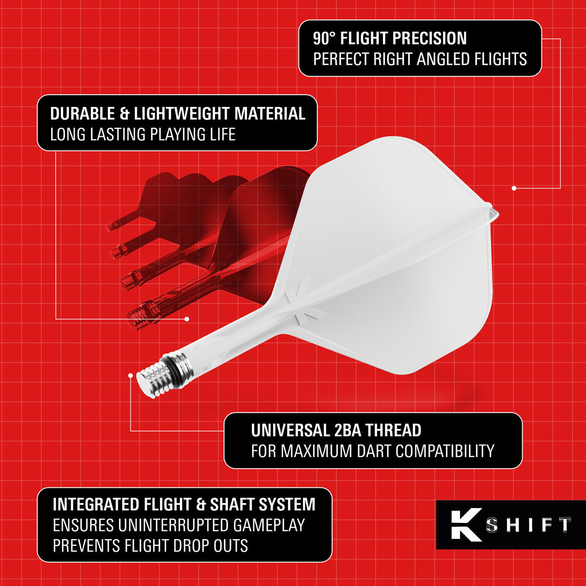 Target K-Shift White No2 Integrated Flights & Shafts - view 4