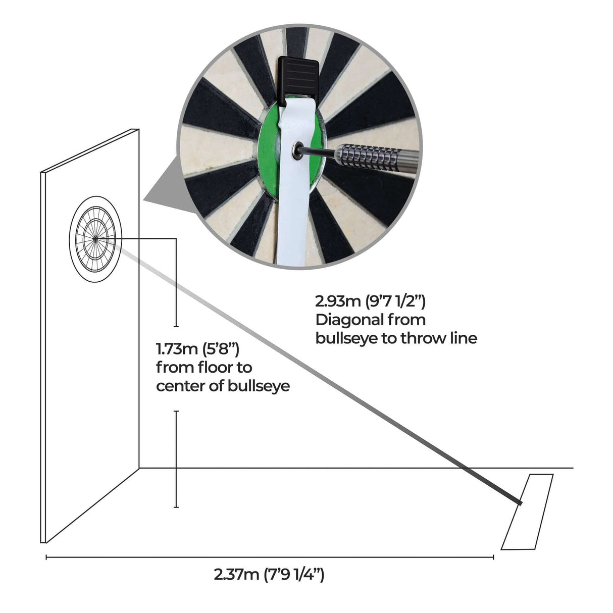 Mission Retractable Dartboard Measure - Board And Oche Guide - Easy Set Up - view 5